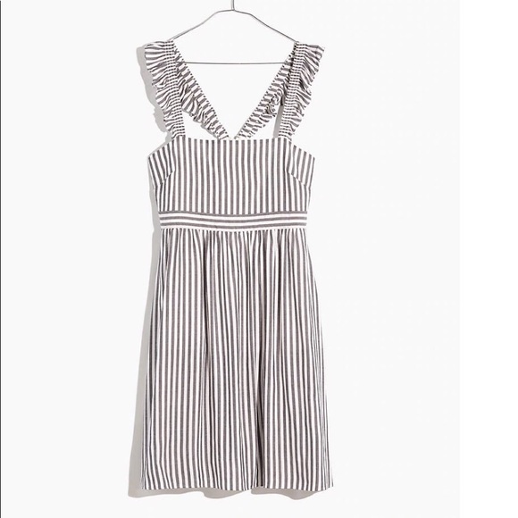 NWT Madewell Striped Ruffle Strap Empire Dress - Picture 2 of 6